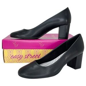 Easy Street Proper Black Faux Leather Womens Pumps Size 8M
